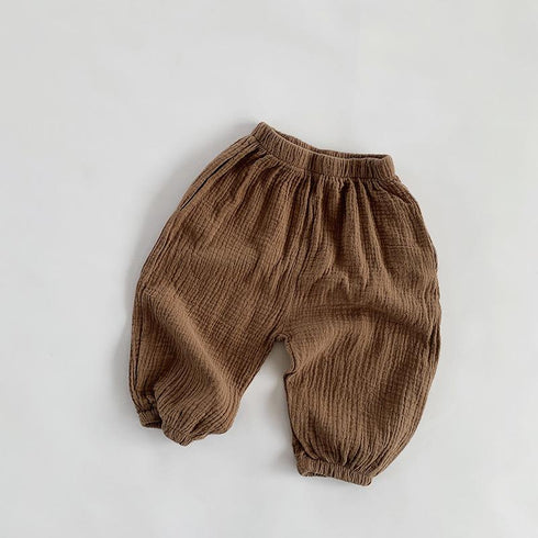 Double Layer Cotton Sand Anti Mosquito Pants Children's Summer Retro Cotton Pants